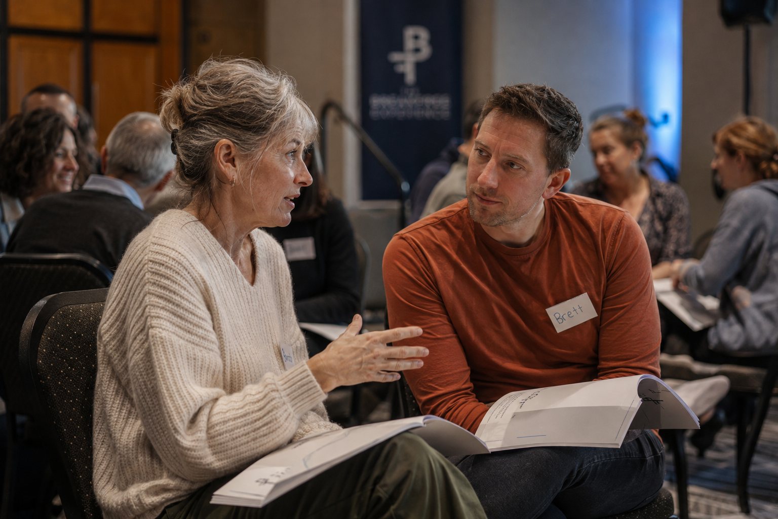 Two participants in conversation